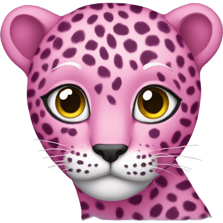 Pink leopard emoji