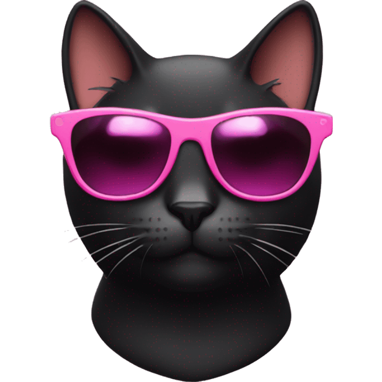 Black Cat with pink sunglasses emoji