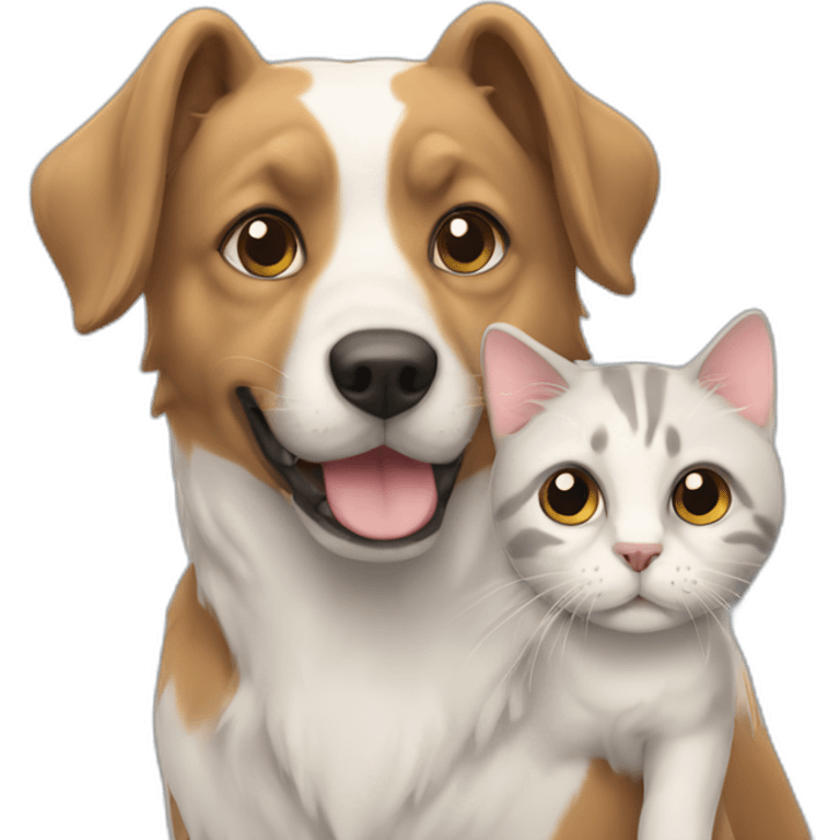 Chien avec chat emoji