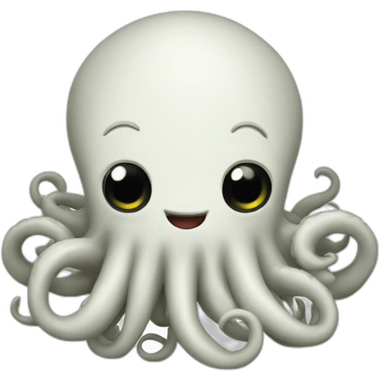 cute white kraken with cute face Saying GG emoji