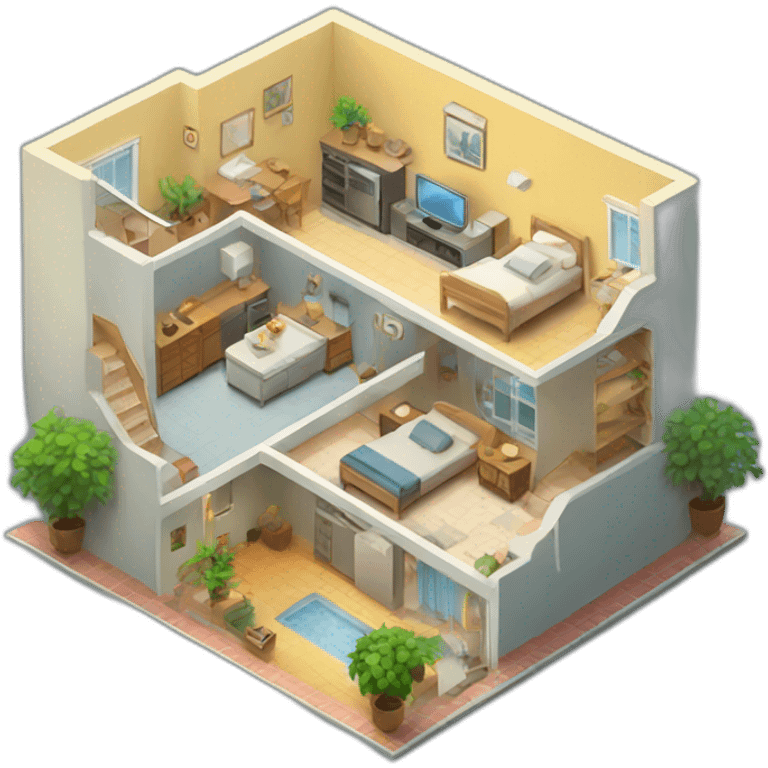 apartment isometric emoji