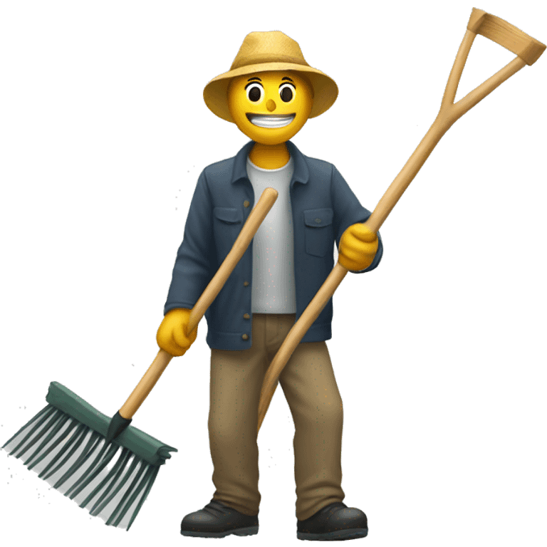 walkingman with rake emoji