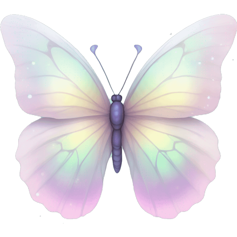 Pastel white iridescent nebula butterfly emoji