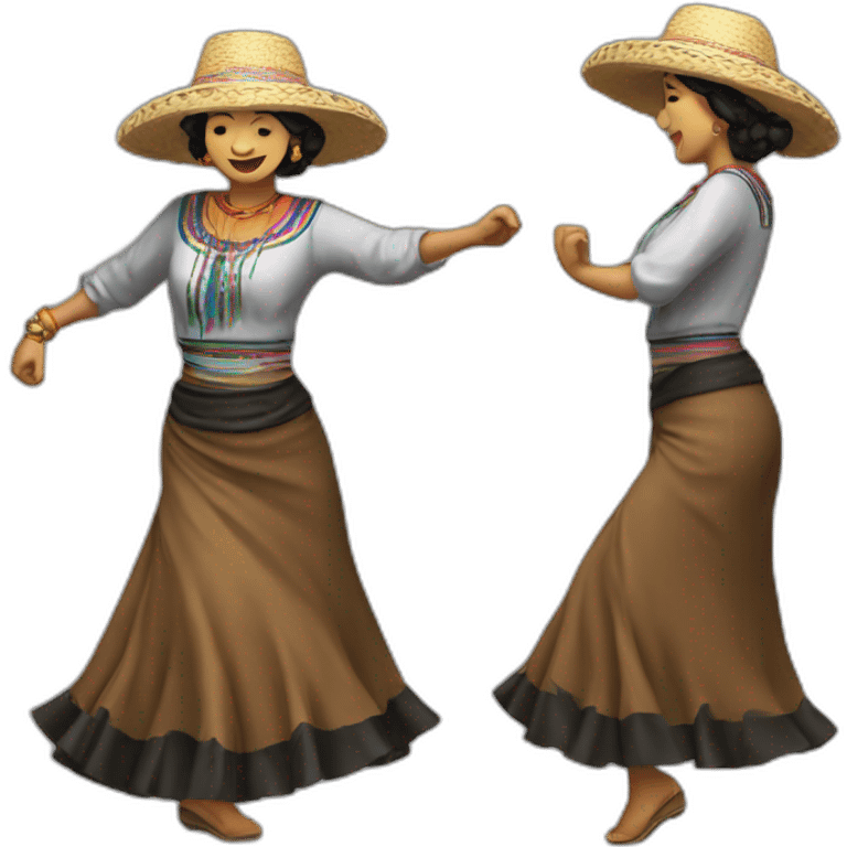 Cholita boliviana bailando realistic emoji