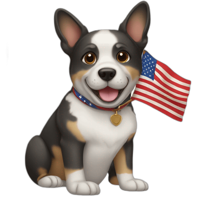 Dog with a flag emoji