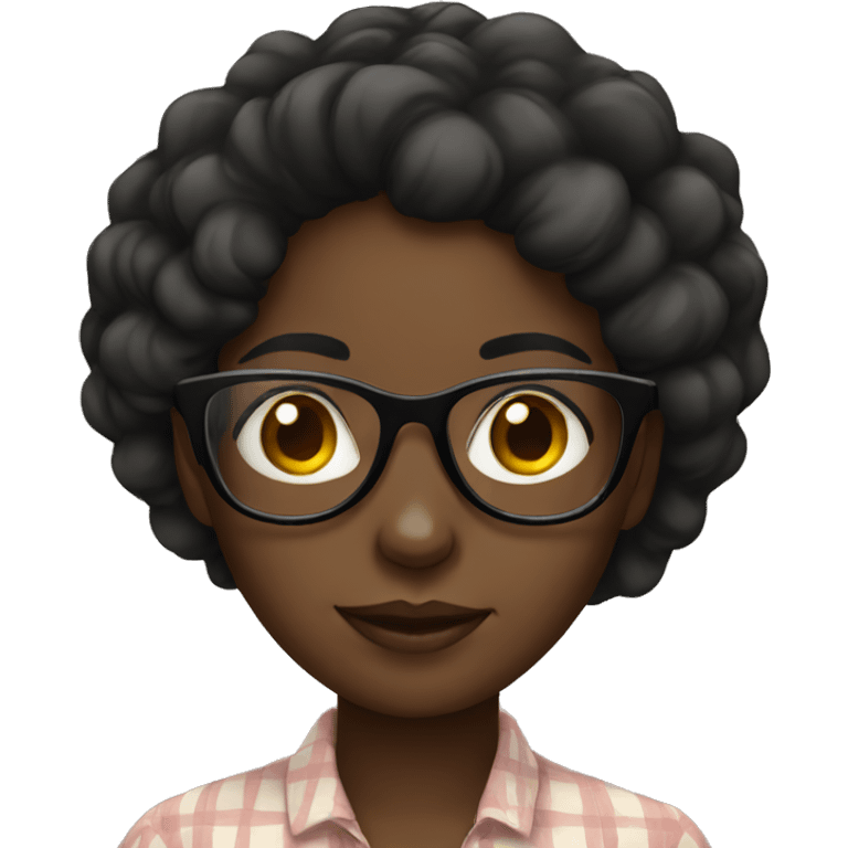 Black girl with glasses emoji