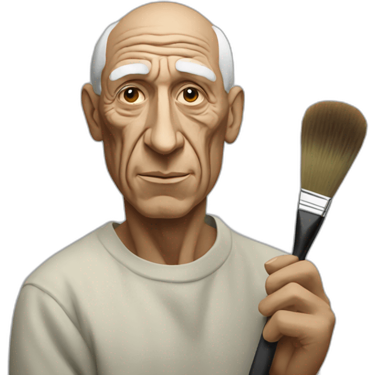 Pablo picasso holding a brush emoji