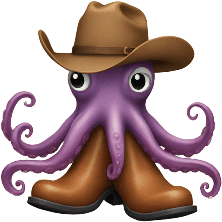 Octopus wearing cowboy boots emoji