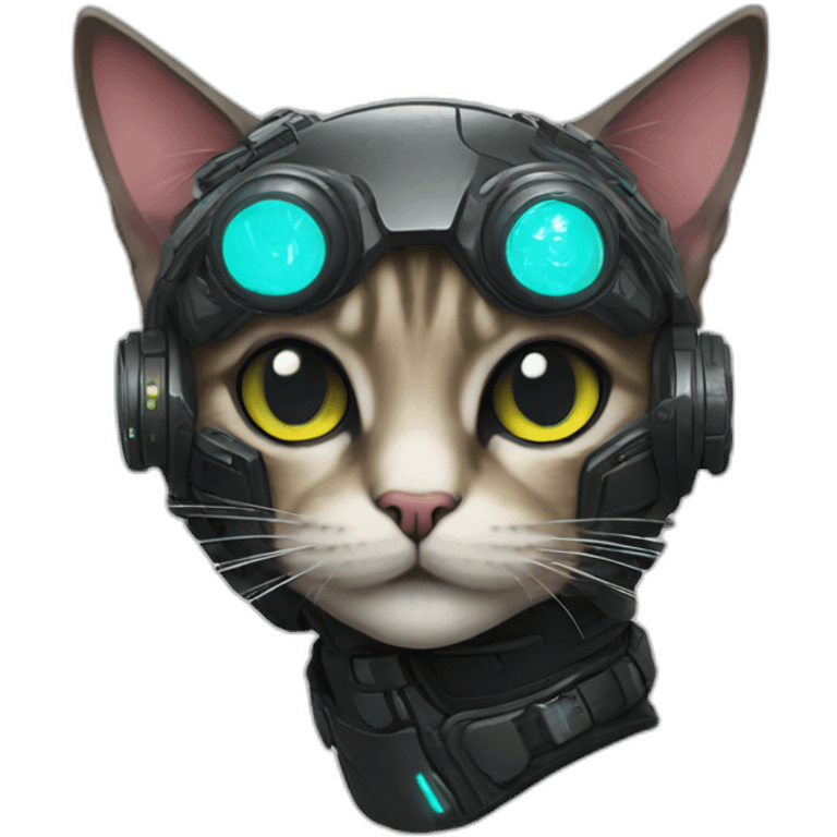 a cyberpunk cat emoji