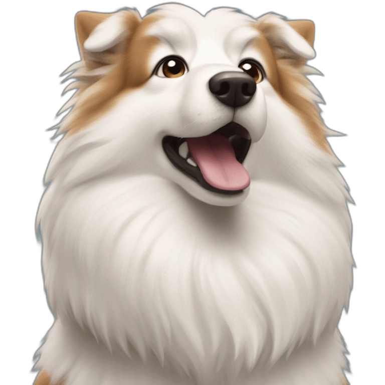 Iceland Sheepdog spitz hears up emoji