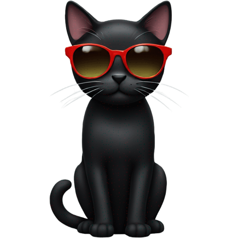 Black cat with sunglasses  emoji