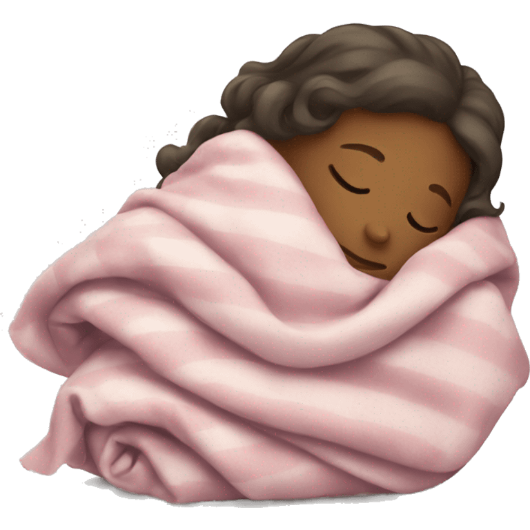 Girl sleeping in folded blanket  emoji