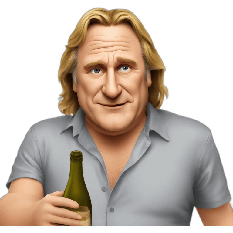 Gérard Depardieu drink wine emoji