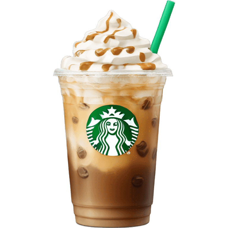 Starbucks iced coffee latte with flat sip top emoji