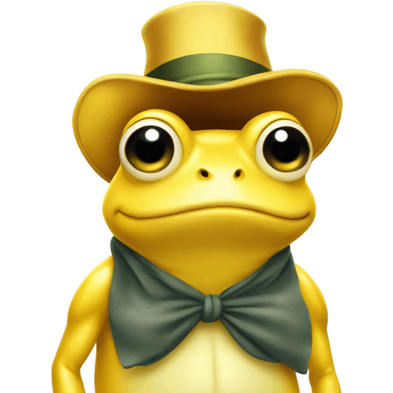 Yellow frog with hat emoji