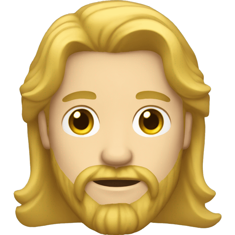 Bearded Blonde man with long hair emoji