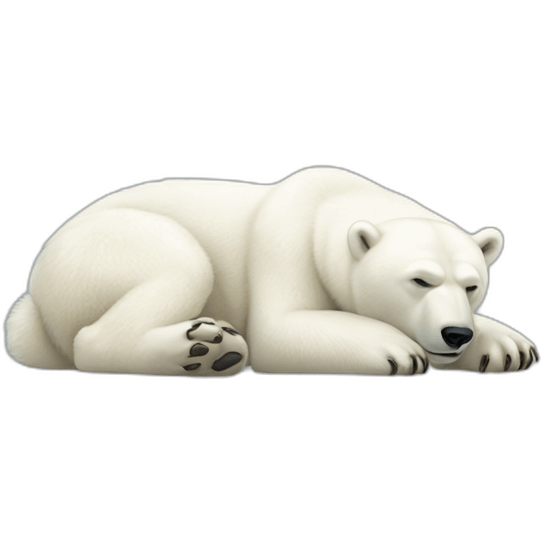 Polar bear full body laying down emoji