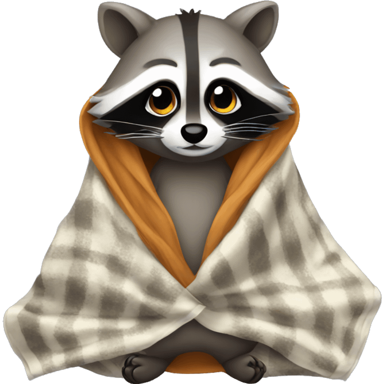 Raccoon with blanket emoji