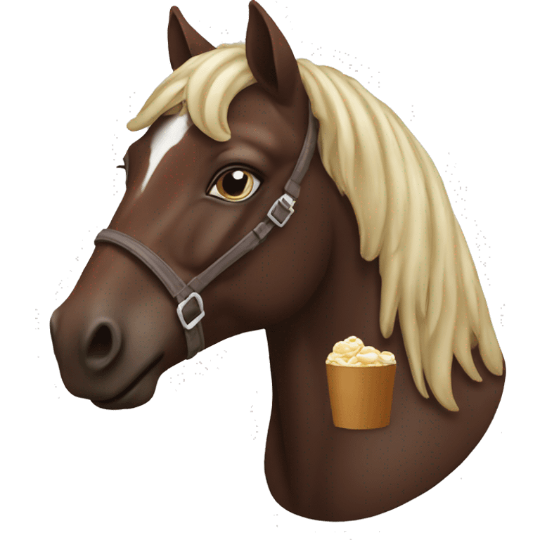 horse eating chocolate emoji