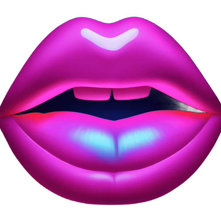 Neon kiss emoji