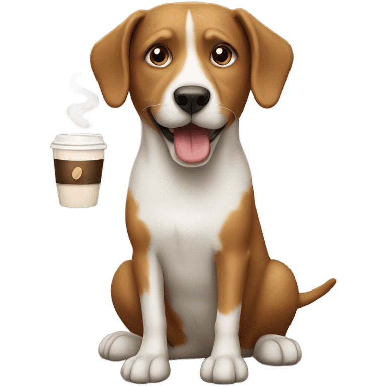 dog with a coffe emoji