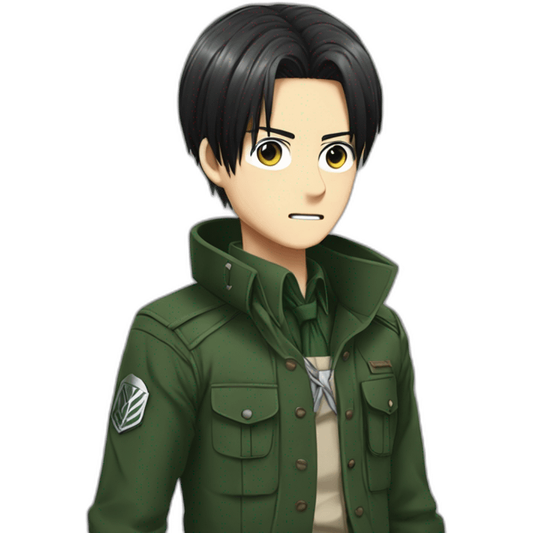 Levi of Attack titan wears forest-green clothes emoji