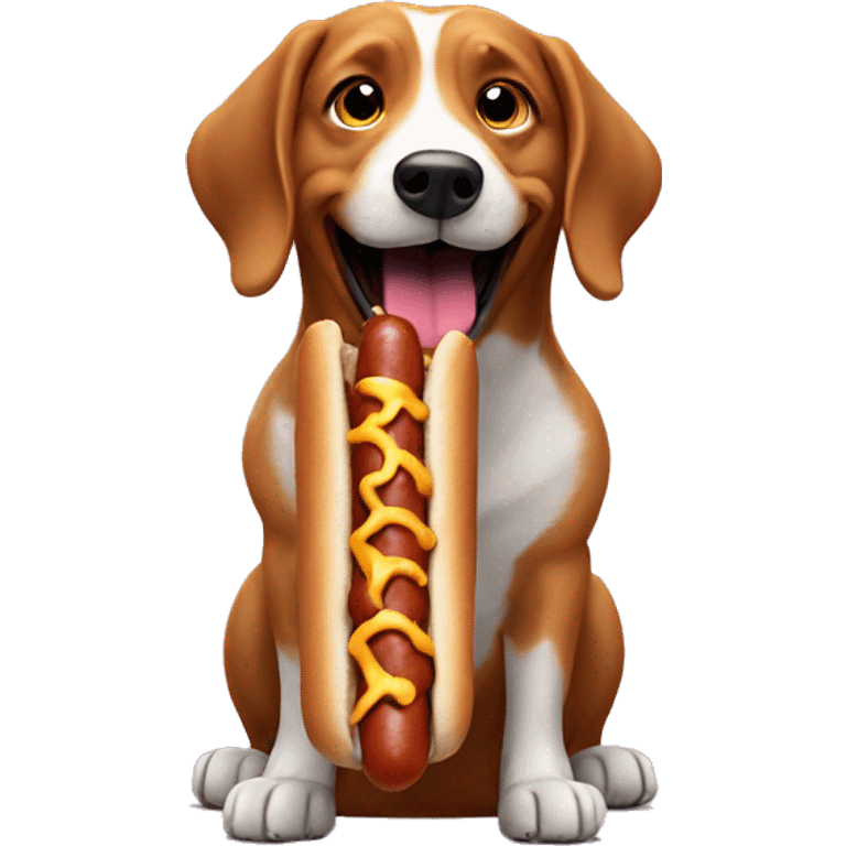 dog eating hotdogs  emoji