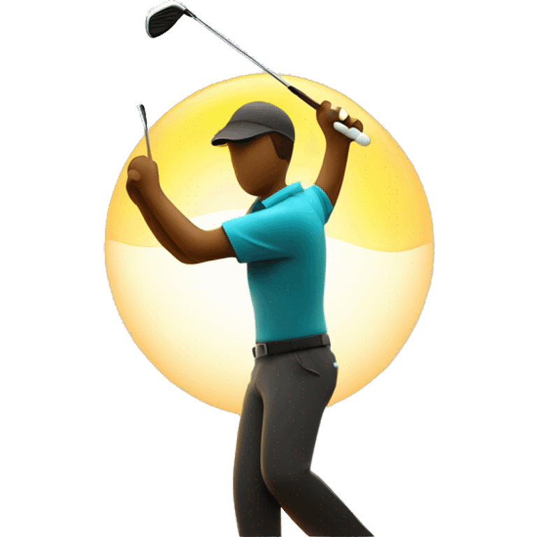 golfer with sun behind modern emoji