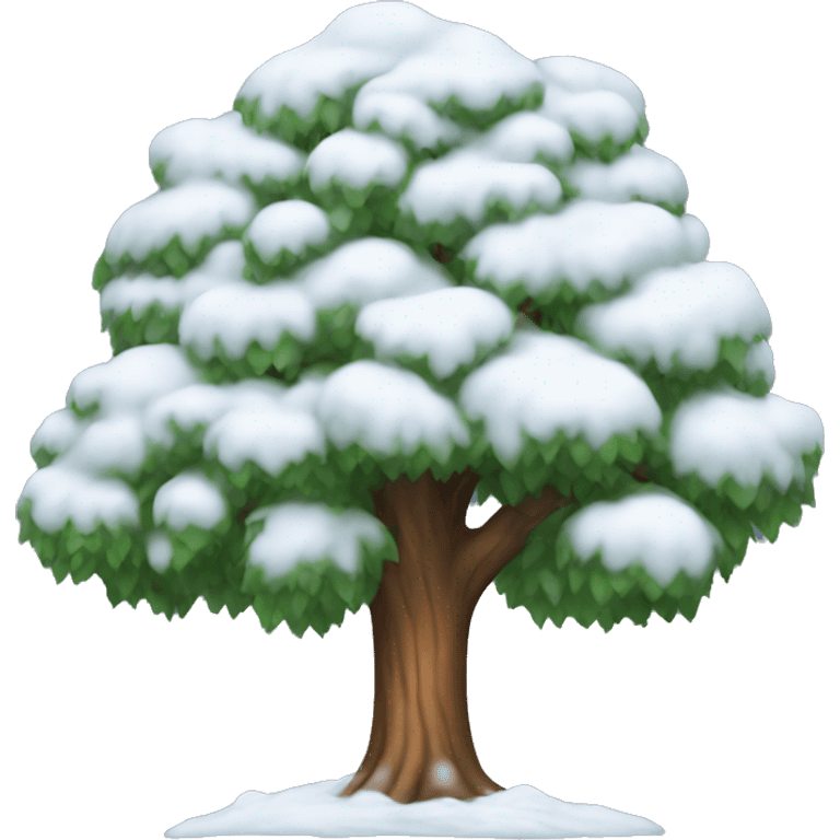 tree with snow emoji