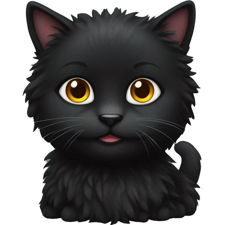 Black fluffy cat emoji