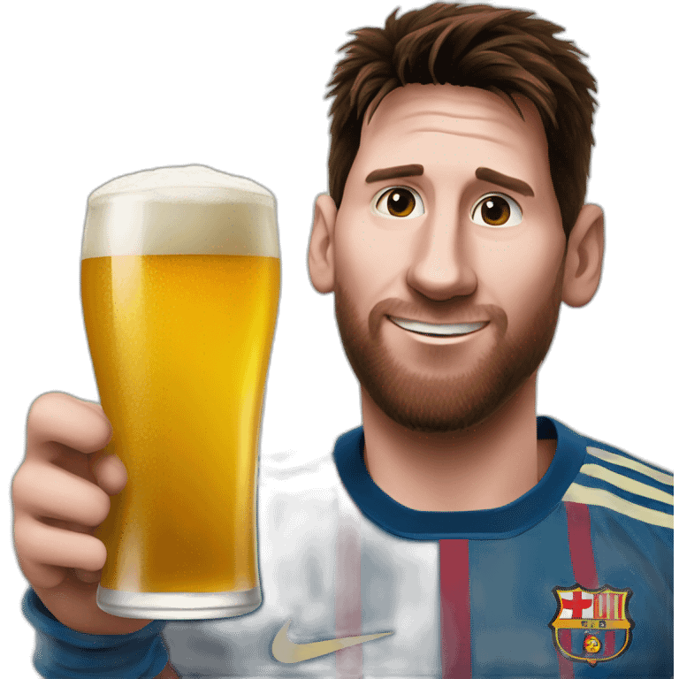 Messi drink a beer emoji