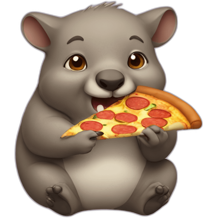 wombat eating pizza emoji