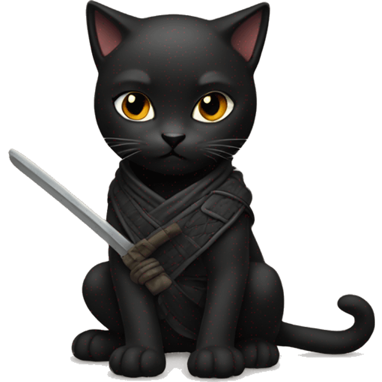 Ninja black kitten emoji