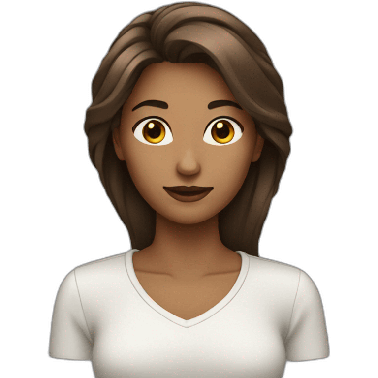 Woman 28 years hair brown  emoji