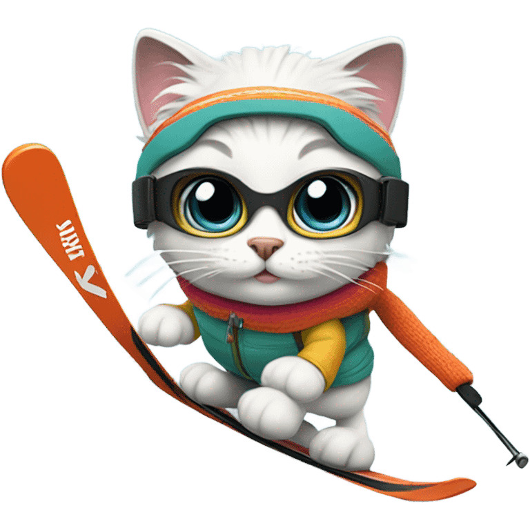 Cat skiing emoji