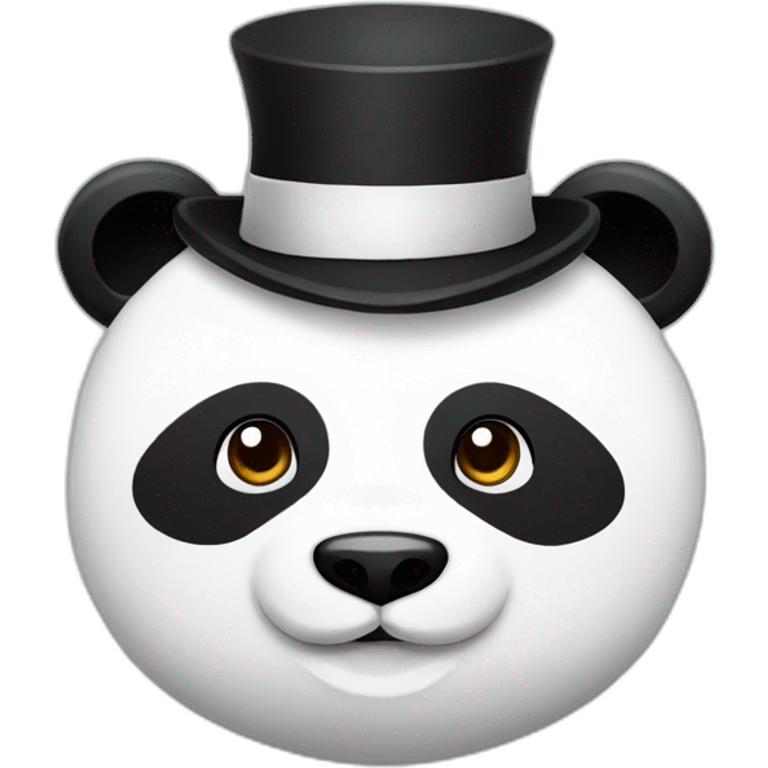 A panda top a hat emoji