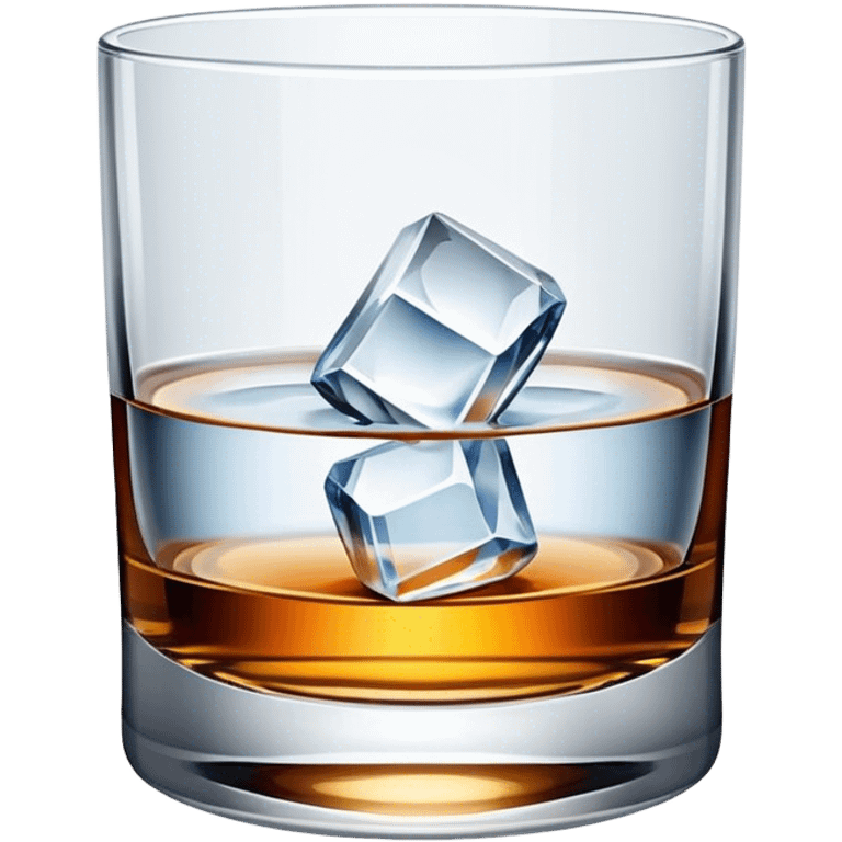 Crystal whiskey glass with water emoji