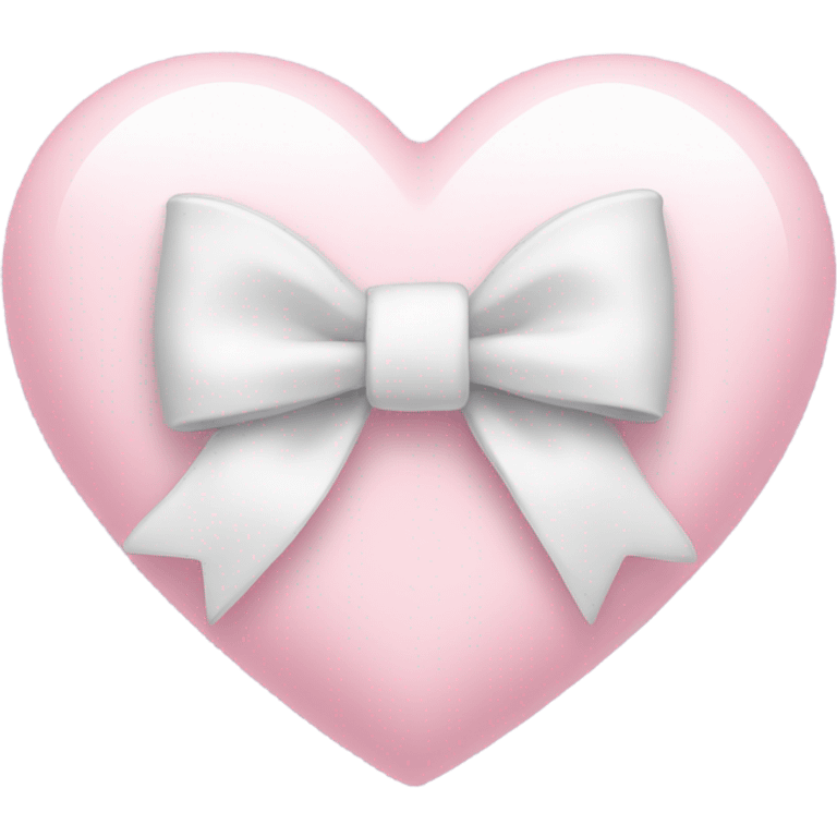 Pastel pink heart with white bow emoji