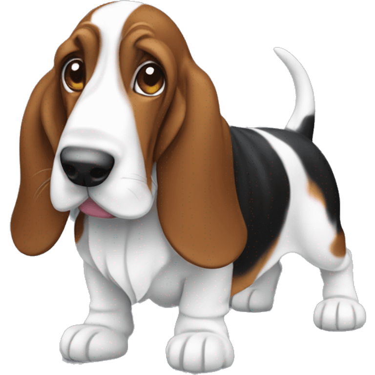 tri color basset hound emoji