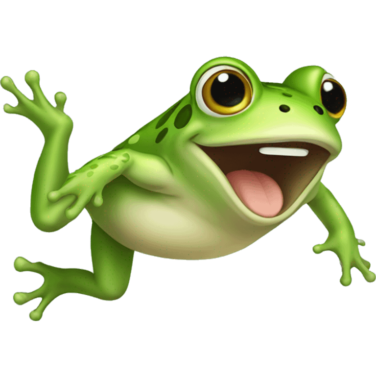 Cute jumping frog  emoji