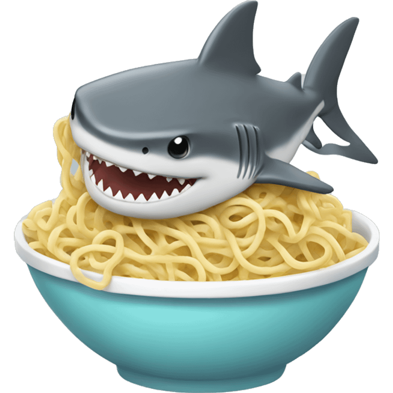 shark eating noodles  emoji