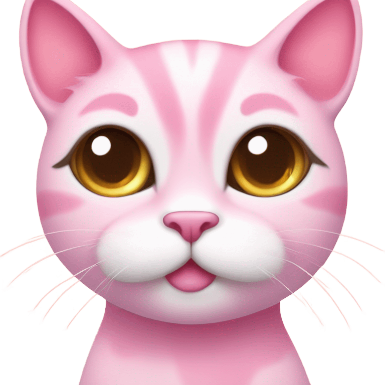 A cute pink cat kissy face emoji