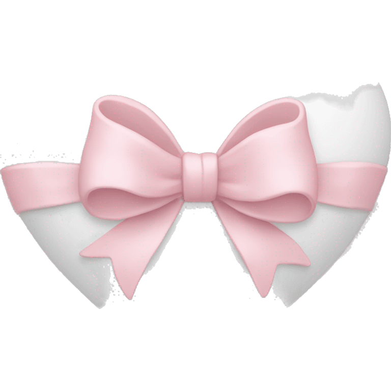 white heart with light pink bow wrapped around it emoji