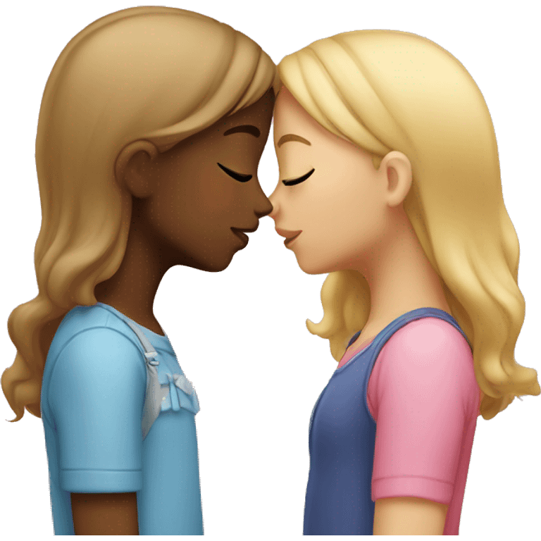 Two girls kissing emoji