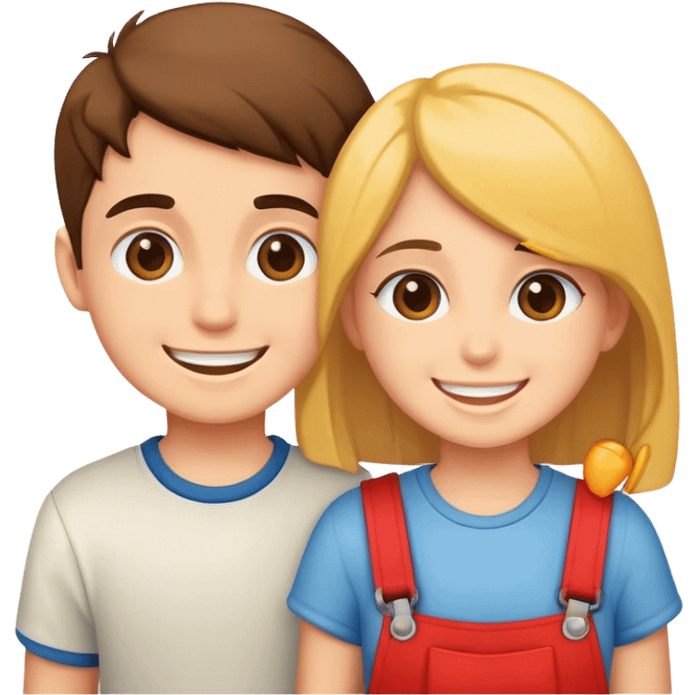 boy and girl smiling together emoji