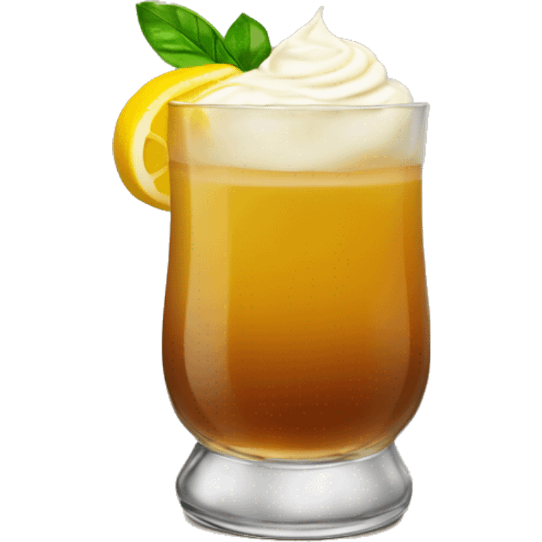 Whiskey Sour cocktail with cream emoji