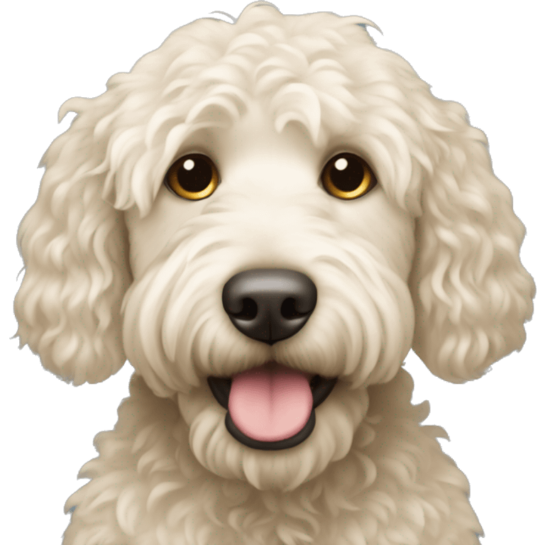 white blonde labradoodle emoji