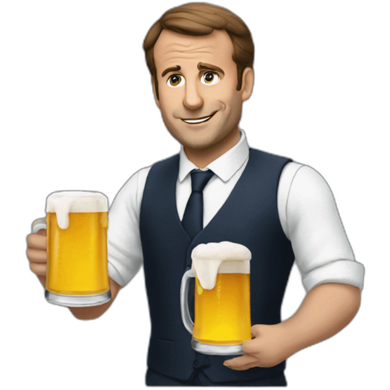 Macron qui boit une biere emoji