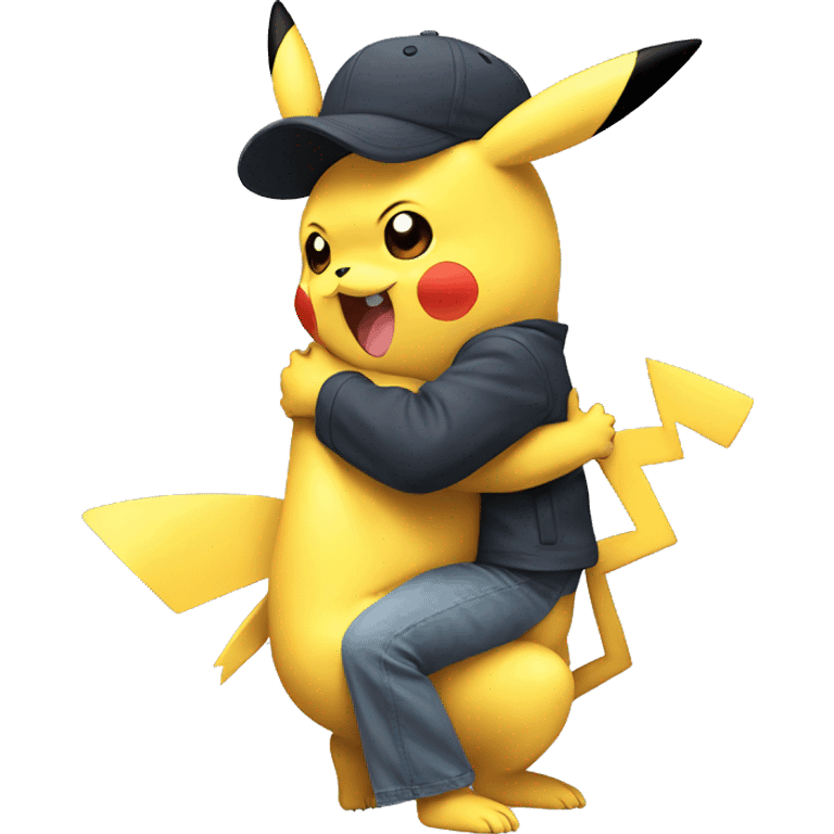 Pikachu hug Pikachu emoji