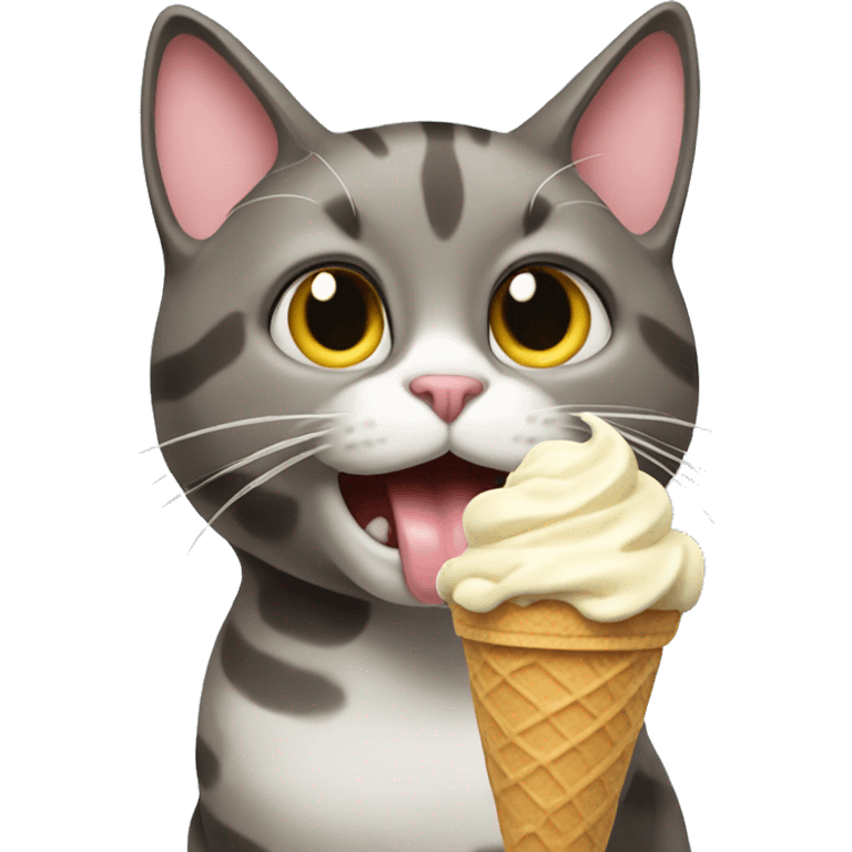 Cat eating ice cream  emoji